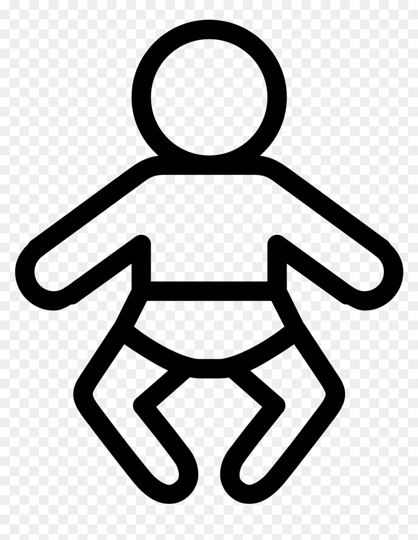 It Is A Icon Of A Baby Wearing A Diaper - Baby White Icon Png, Transparent Png - baby icon png