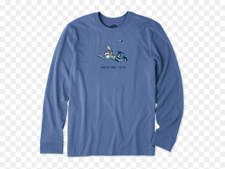 Men"s Santa Hat Trick Long Sleeve Vintage Crusher Tee - Funny Mens Shirts Long Sleeve, HD Png Download - santa hats png