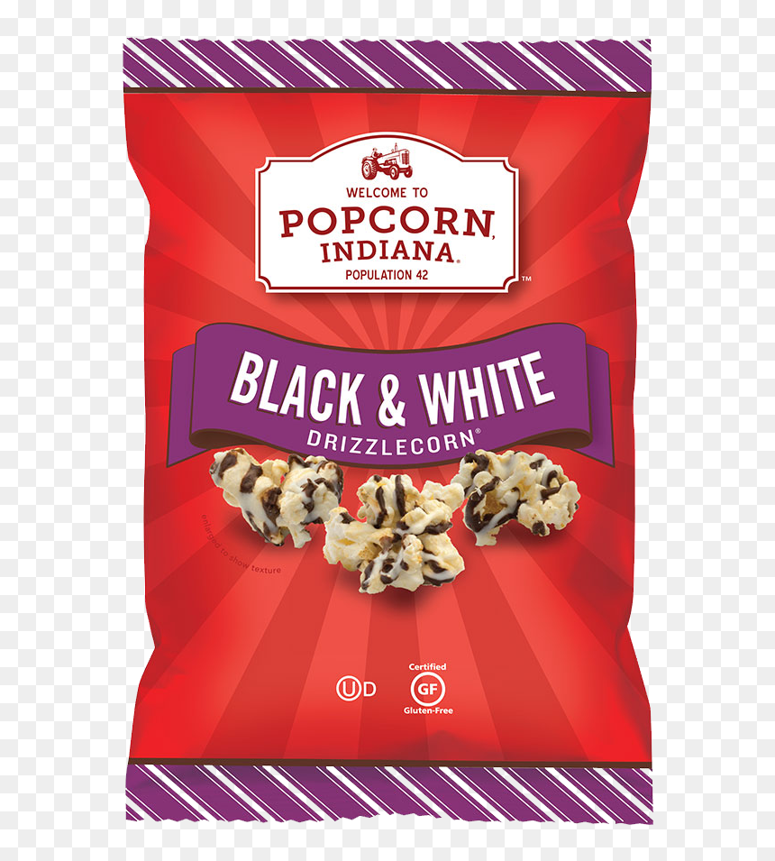 Black & White Package - Black And White Popcorn, HD Png Download - popcorn clipart png
