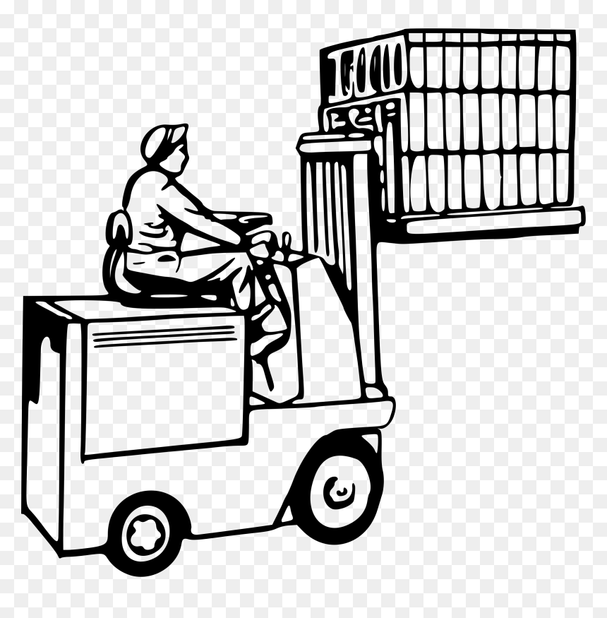 Forklift Clip Arts - Forklift Clipart Black And White, HD Png Download - forklift png