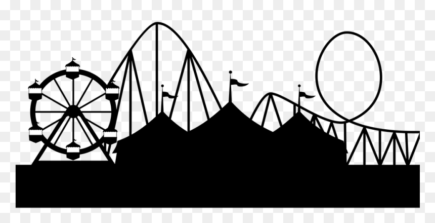 Image Library Stock Popcorn Clipart Silhouette Free - Amusement Park Silhouette Png, Transparent Png - popcorn clipart png