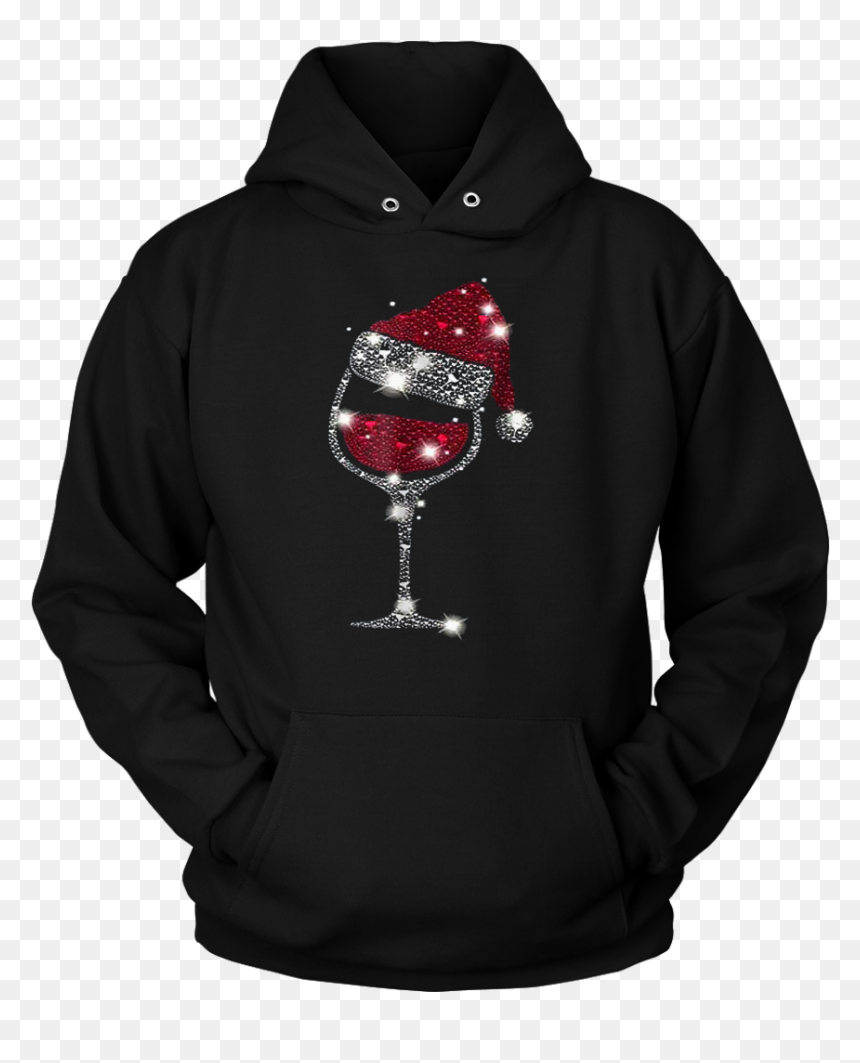 Diamond Wine Glasses Santa Hat Christmas Hoodie - Lung Cancer Awareness Butterfly, HD Png Download - santa hats png