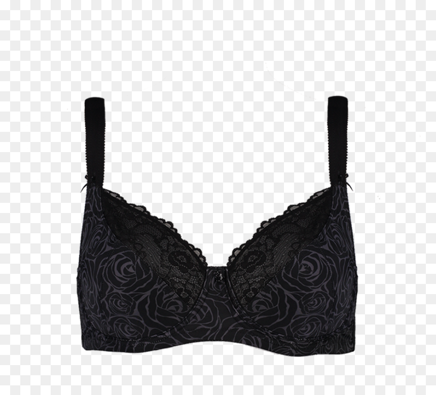 Support Swirly Rose Bra Black Brad04 2052black - Brassiere, HD Png Download - swirly png