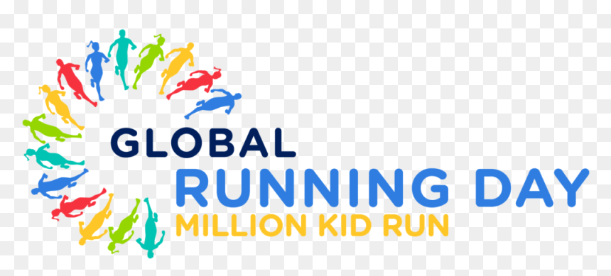 World Running Day Logo, HD Png Download - kid running png