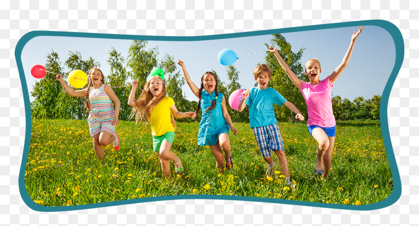 Kids Running With Balloons - Kinder Wiese, HD Png Download - kid running png