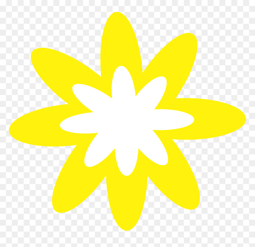 Yellow Burst Flower Clip Arts - Yellow Flowers Clip Art Free, HD Png Download - flower .png