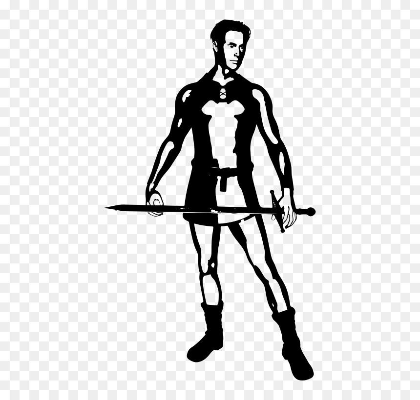 Knight With Sword Silhouette - Silueta Medieval Png, Transparent Png - sword silhouette png