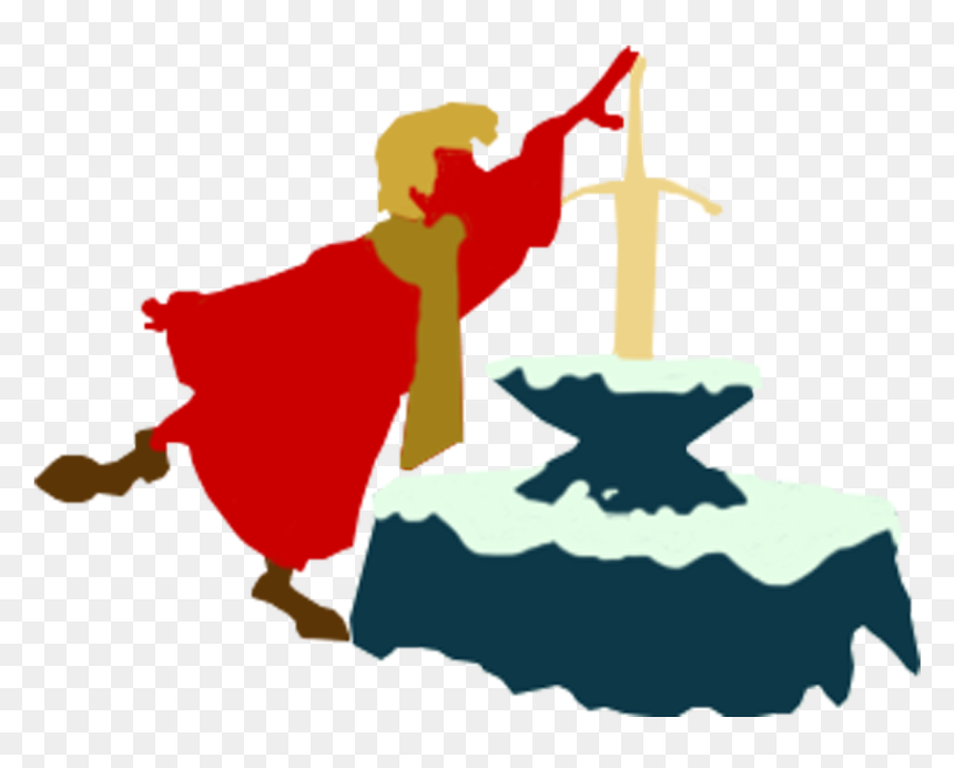 The Sword In The Stone - Sword In The Stone Silhouette, HD Png Download - sword silhouette png