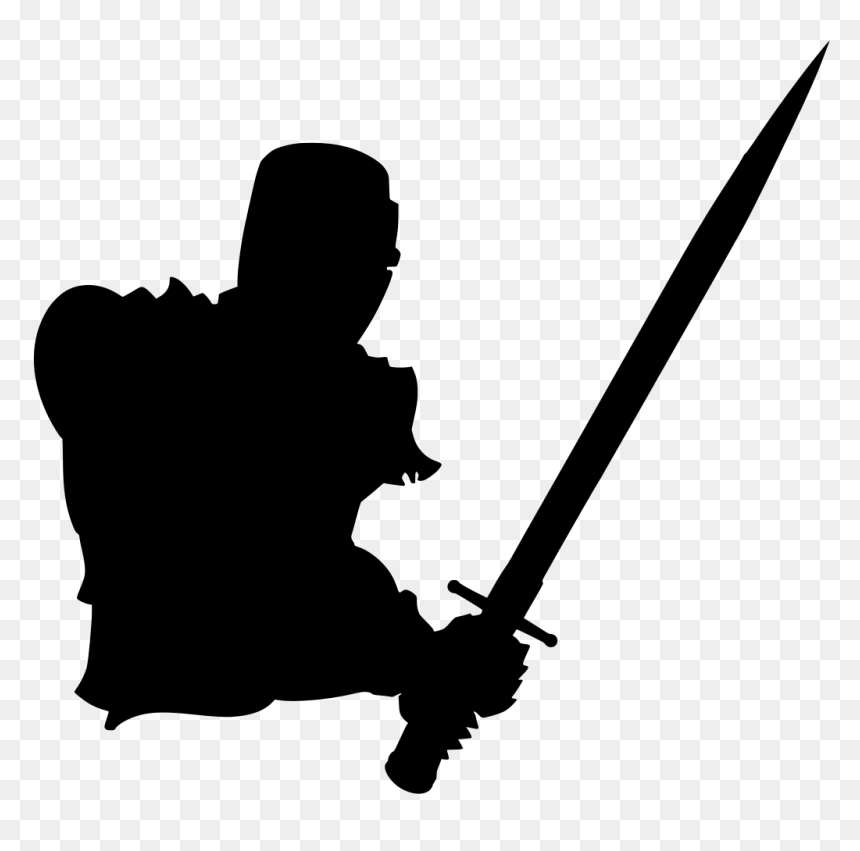 Knight, HD Png Download - sword silhouette png