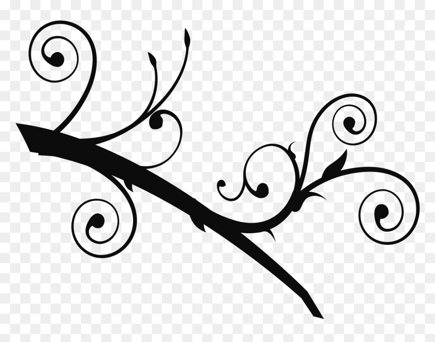 Tree Branch Clip Art, HD Png Download - swirly png