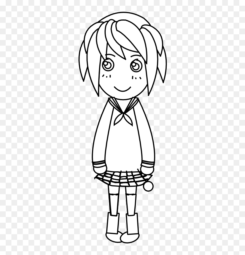 Anime Character Clipart Banner Library Stock Clipart - Line Art, HD Png Download - anime characters png