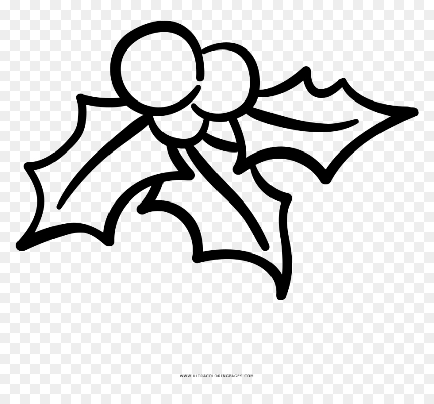 Mistletoe Coloring Page - Mistletoe Clipart Black And White, HD Png Download - mistle toe png