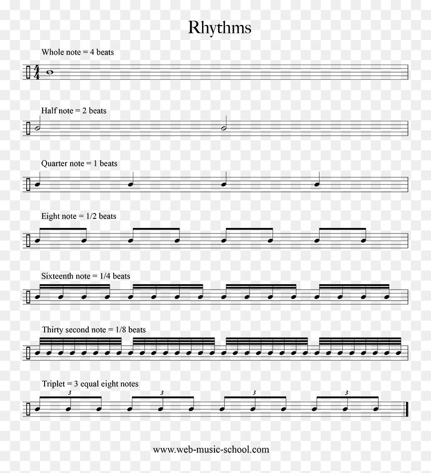 Rhythms - Sheet Music, HD Png Download - half note png