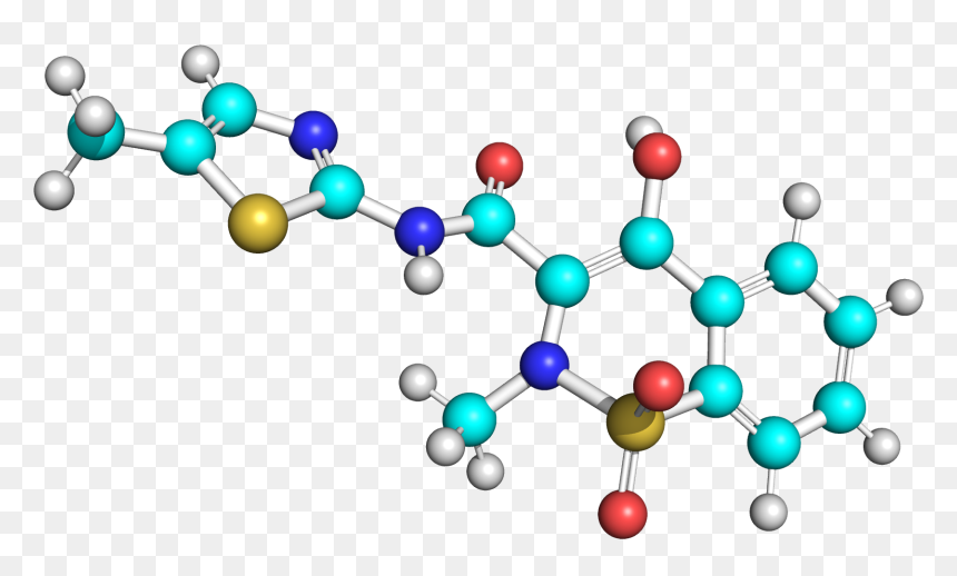 3d Ball And Stick Structure Of Meloxicam - Circle, HD Png Download - 3d sphere png