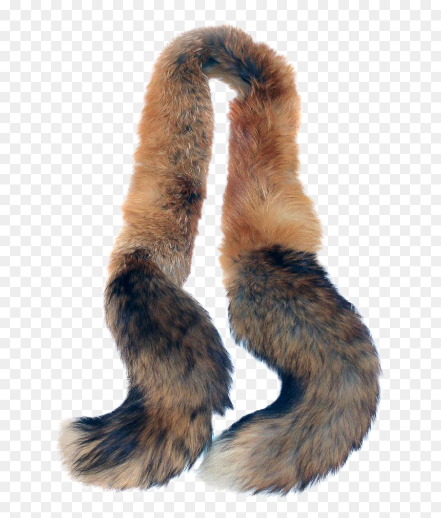 Png Black And White Download S Red Fox Tail Wrap Stole - Fur Boa Png, Transparent Png - white fur png