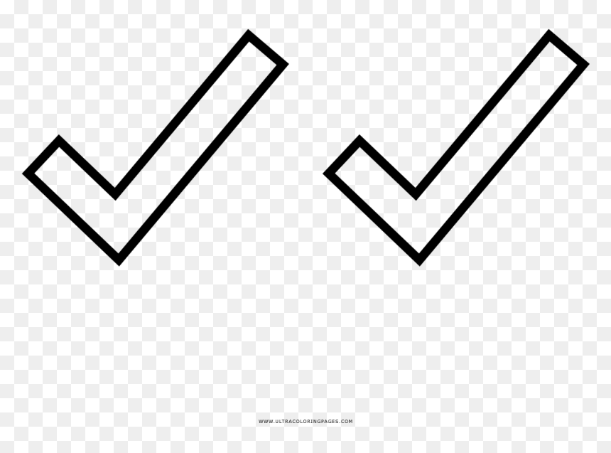 Check Marks Coloring Page - Line Art, HD Png Download - check marks png