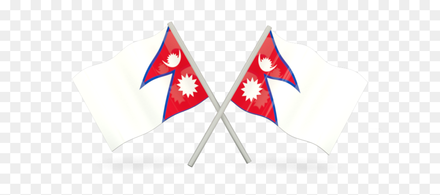 Two Wavy Flags - Two Flag Of Nepal, HD Png Download - nepal flag png