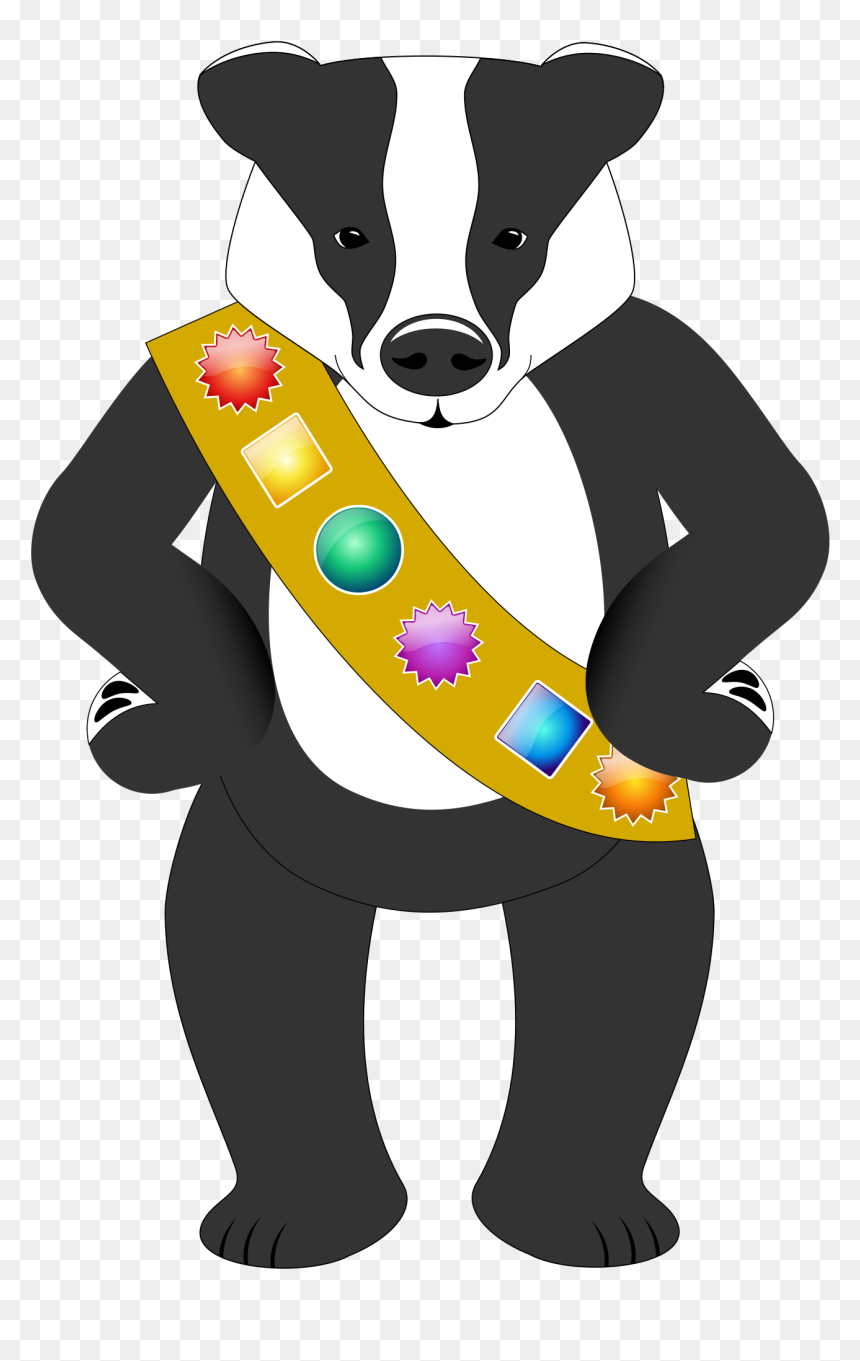 Badge Wearing Badger Clip Arts - Badger Wearing Badges, HD Png Download - badger png