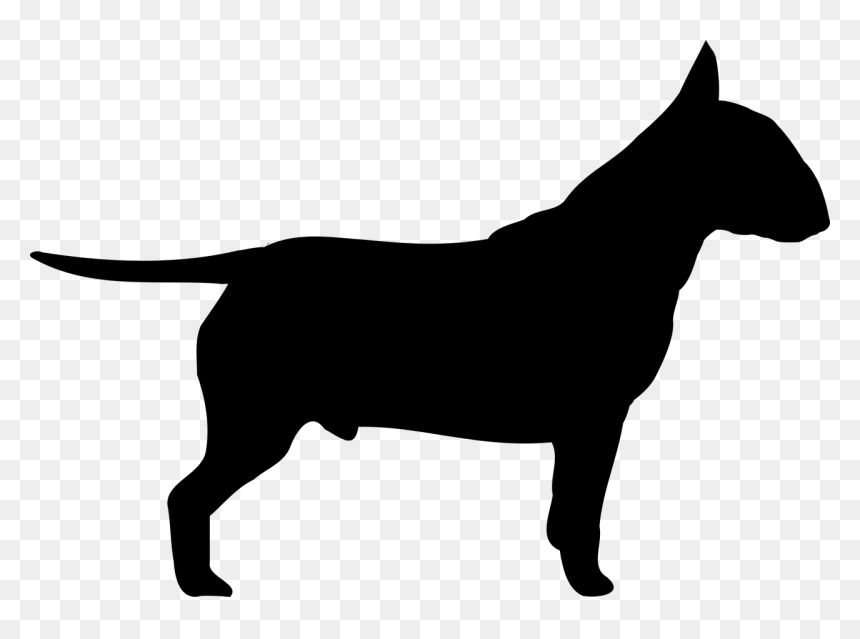 English Bull Terrier Silhouette, HD Png Download - dog .png