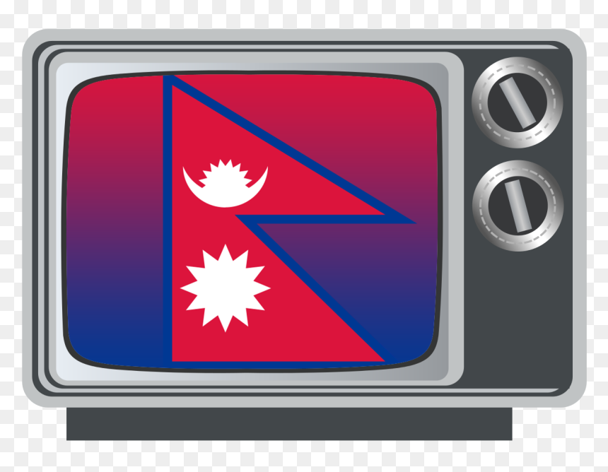 Nepal Flag On Tv - Transparent Old Tv Clipart, HD Png Download - nepal flag png