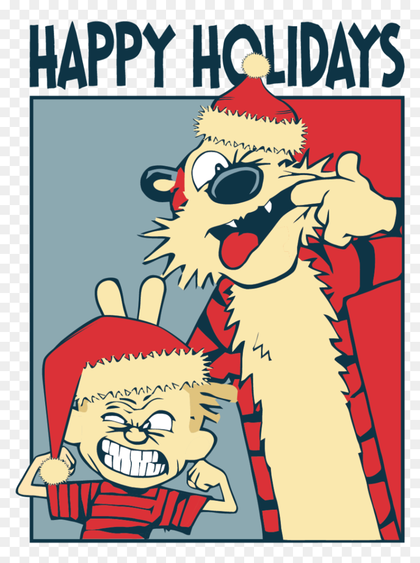 Calvilhobbes-01 - Happy Holidays Calvin And Hobbes, HD Png Download - calvin and hobbes png