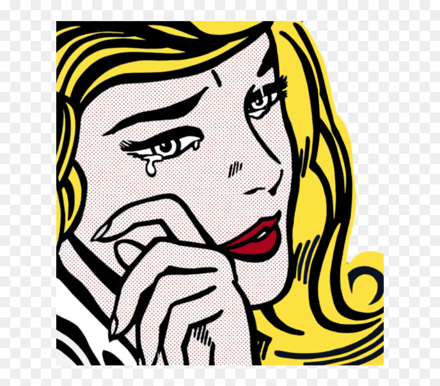 #comic #sad #dots - Roy Lichtenstein Crying Girl, HD Png Download - comic dots png