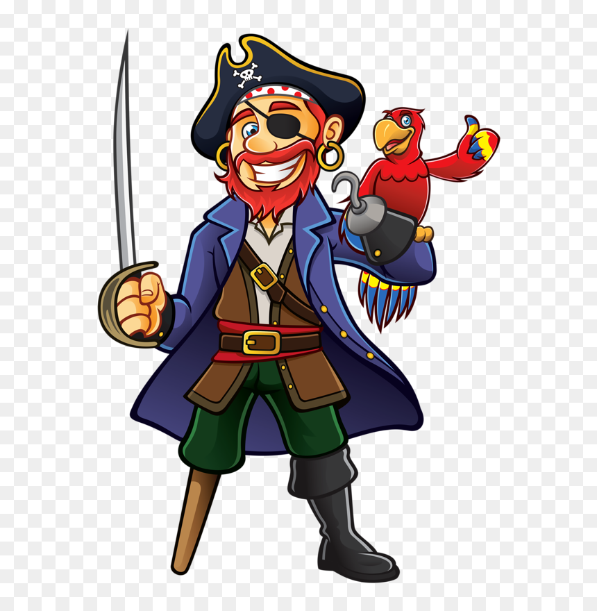 Download Privateer Piracy Royalty-free Hook Captain - Cartoon Pirate Captain, HD Png Download - pirate hook png