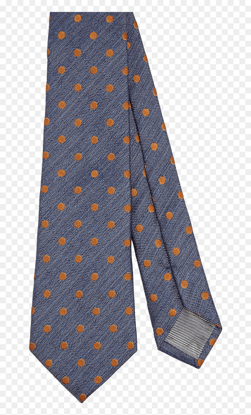Dark Azure Silk Tie With Mustard Polka Dots Fw18 Collection, - Polka Dot, HD Png Download - comic dots png