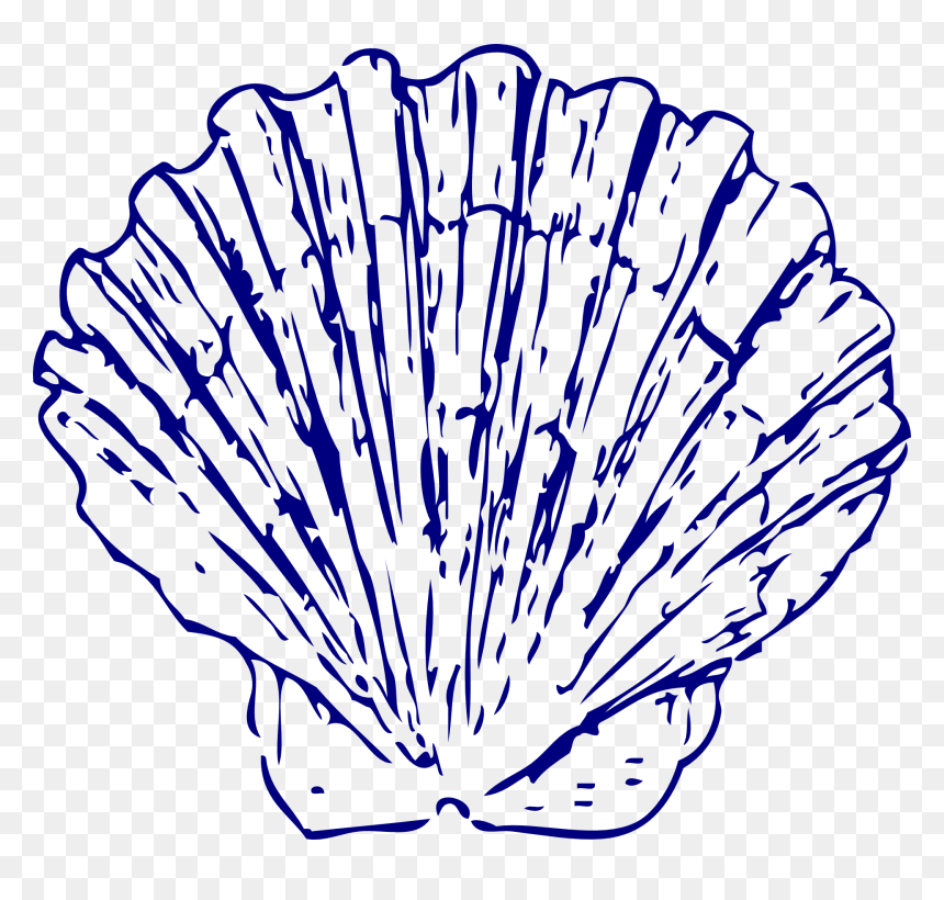 Blue Seashell Clipart Graphic Freeuse Library Blue - Clip Art Blue Seashell, HD Png Download - seashell clipart png