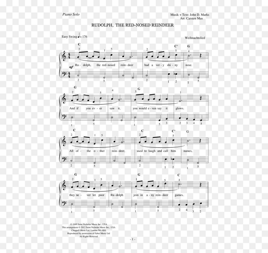 Rudolph The Red Nosed Reindeer - Nino Rota La Dolce Vita Spartito, HD Png Download - rudolph the red nosed reindeer png