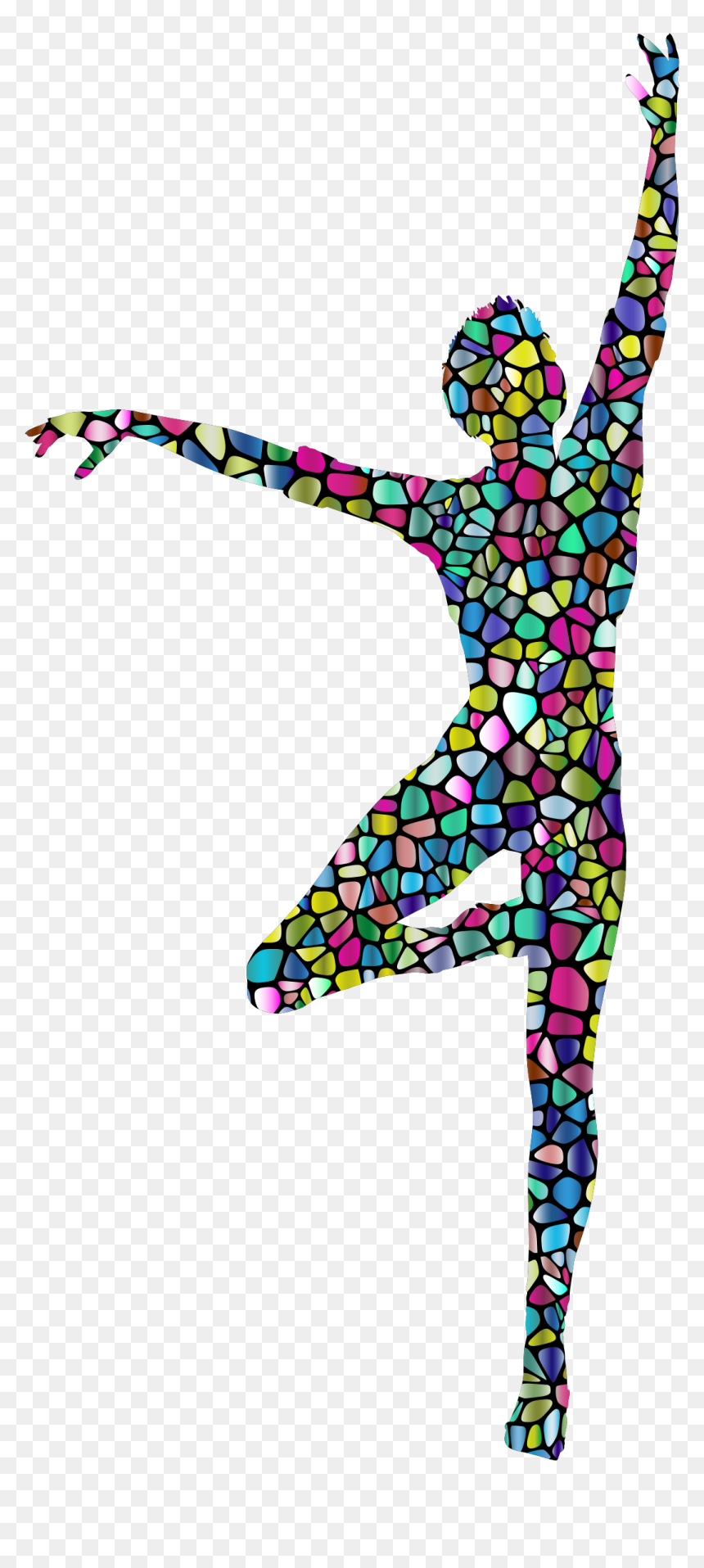Polyprismatic Tiled Dancing Woman - Silhouette Transparent Background Dance Clip Art, HD Png Download - dancing emoji png