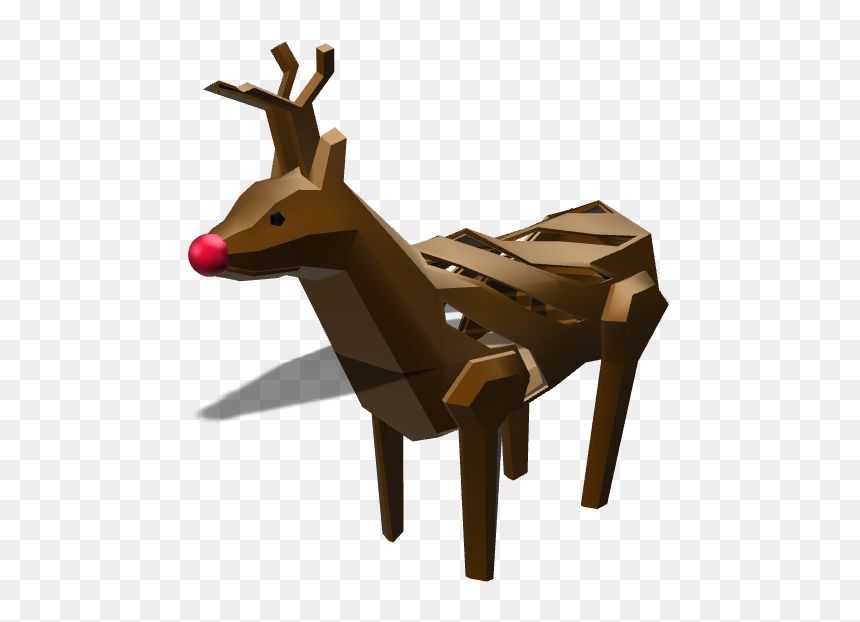 Low Poly Rudolph The Red Nosed Reindeer - Reindeer, HD Png Download - rudolph the red nosed reindeer png