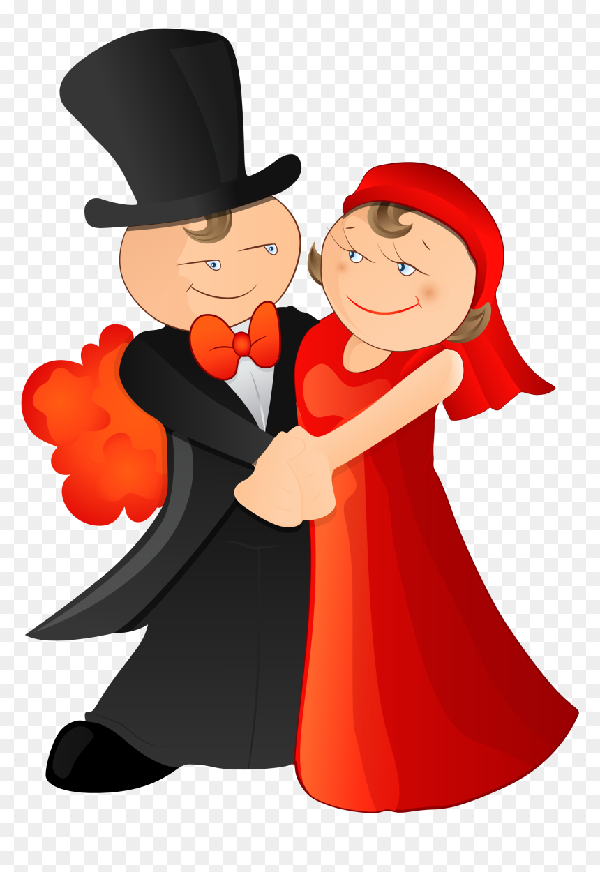 Cartoon Marriage Illustration The Bride And Dancing - Illustration, HD Png Download - dancing emoji png