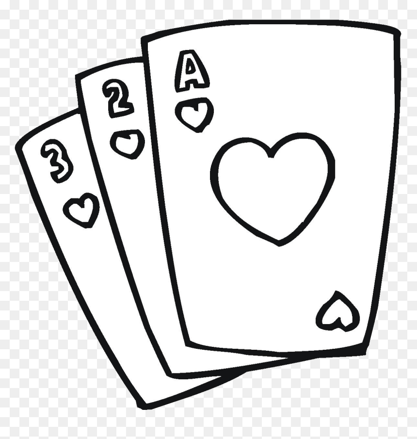 Poker Cards Clipart Black And White - Cards Black And White, HD Png Download - poker cards png