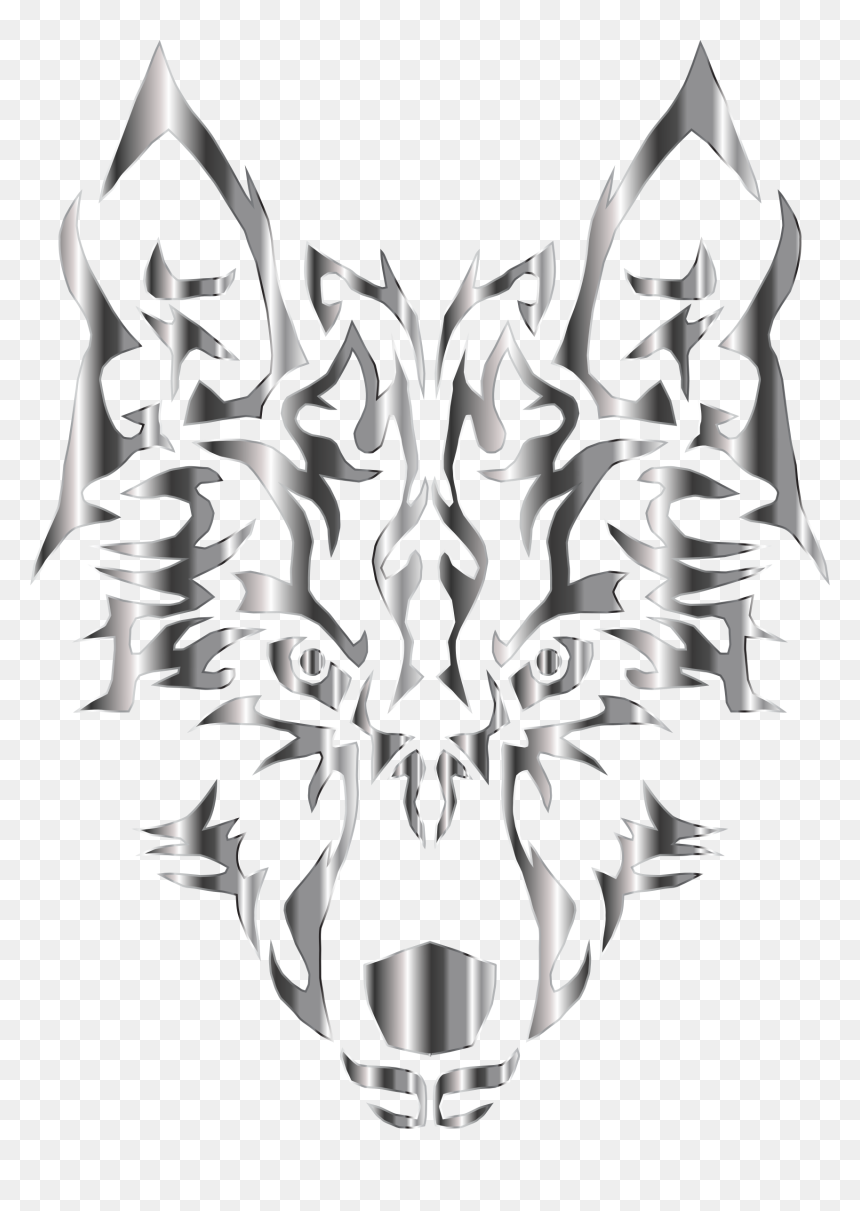 Steel Symmetric Tribal Wolf No Background Clip Arts - Golden Wolf No Background, HD Png Download - tribal wolf png