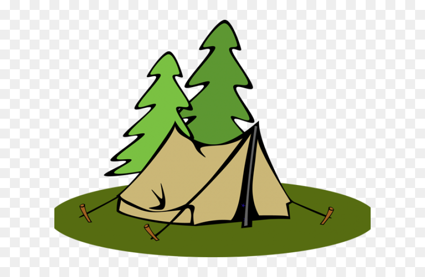 Pine Tree Clipart Transparent Background - Tent Clip Art, HD Png Download - pine tree clip art png