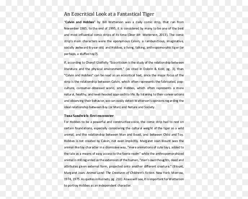 Document, HD Png Download - calvin and hobbes png