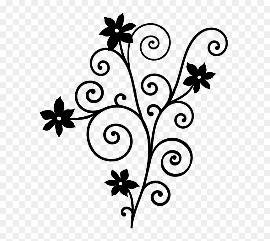 Arabescos En Blanco Y Negro , Png Download - Flower Ornament, Transparent Png - arabesco png