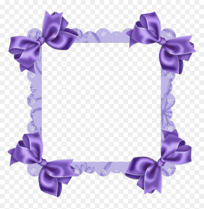 Purple Transparent Frame With Bow - Frame On A Purple Background, HD Png Download - lace frame png