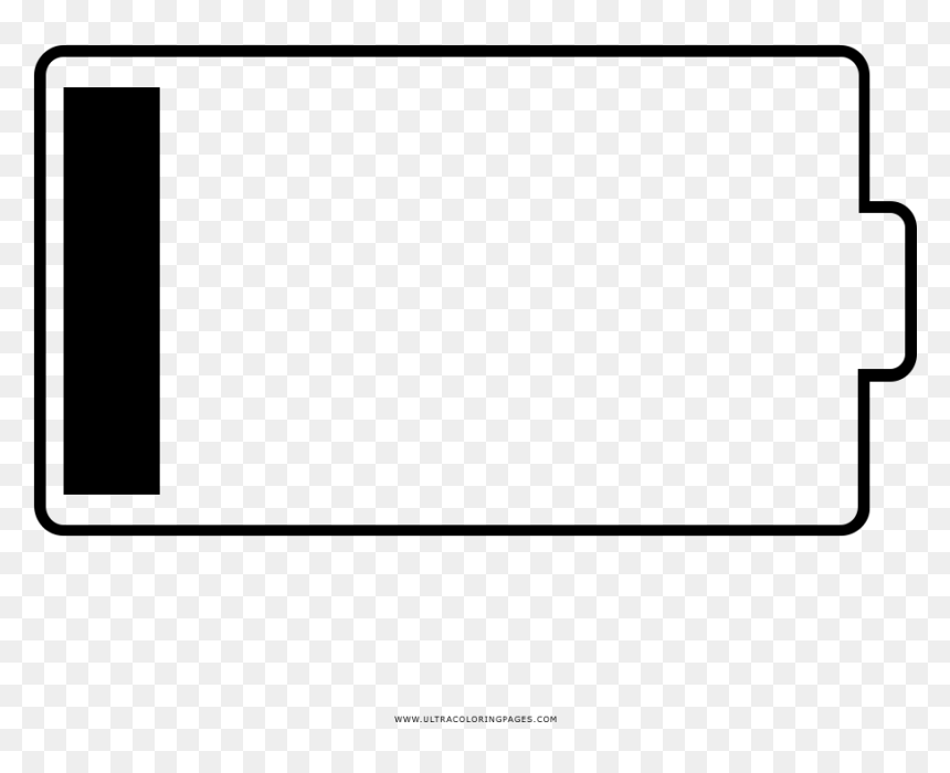 Low Battery Coloring Page - Battery Coloring Page, HD Png Download - low battery png