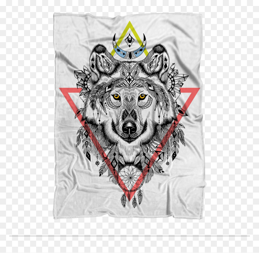 Tribal Wolf Sublimation Throw Blanket - Wolf Totem, HD Png Download - tribal wolf png