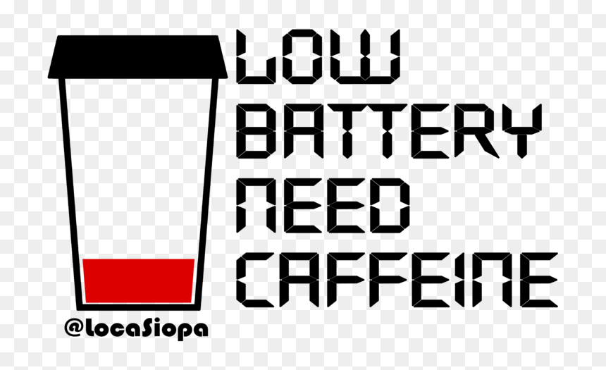 Low Battery Need Caffeine Women"s Printed Tank, HD Png Download - low battery png