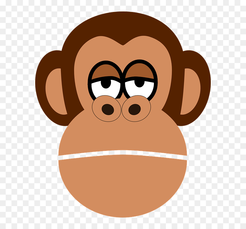Chimpanzee Ape Face - Monkey Cartoon Face, HD Png Download - harambe face png