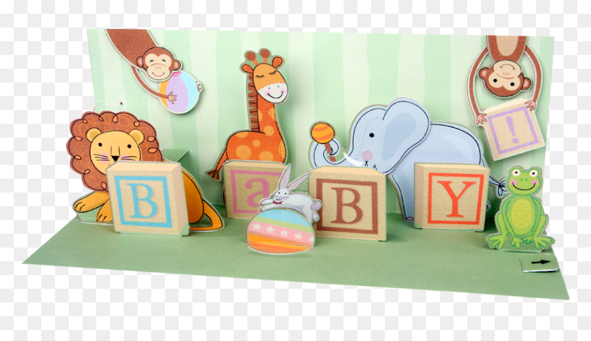 Pop-up Panoramics Greeting Card - Cartoon, HD Png Download - baby blocks png