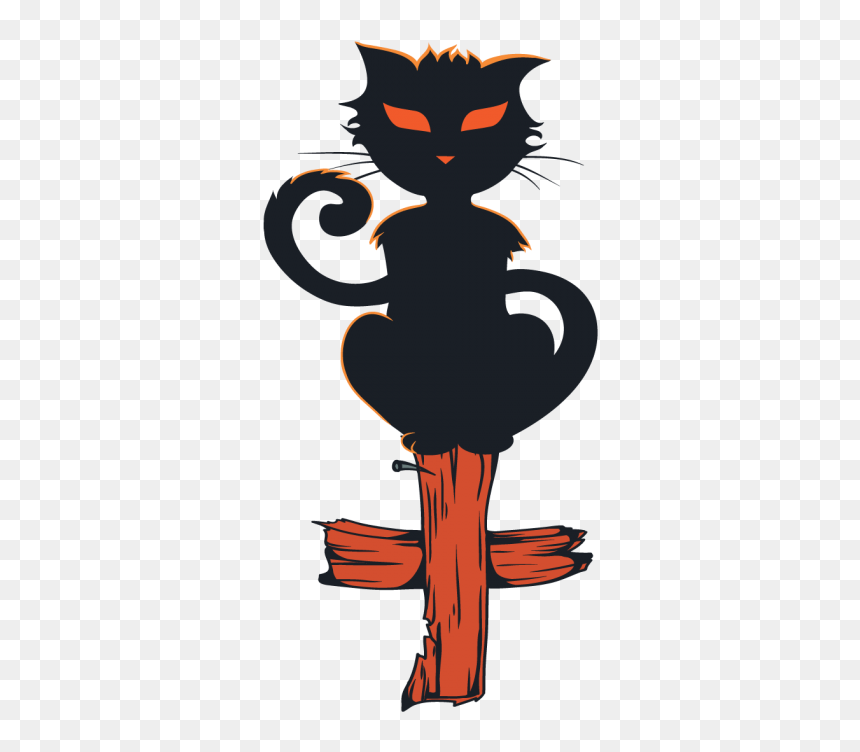Halloween Cat Png Image File - Illustration, Transparent Png - halloween cat png