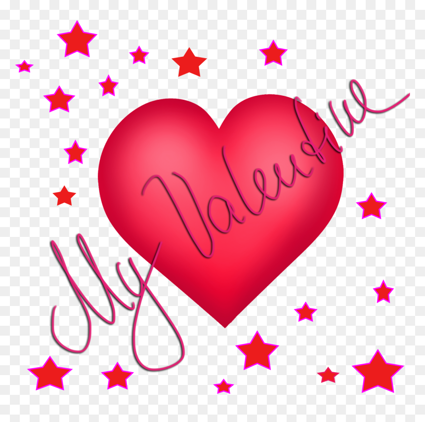 My Valentine Heart With Stars - Relogio Para Quarto Infantil, HD Png Download - valentine heart png