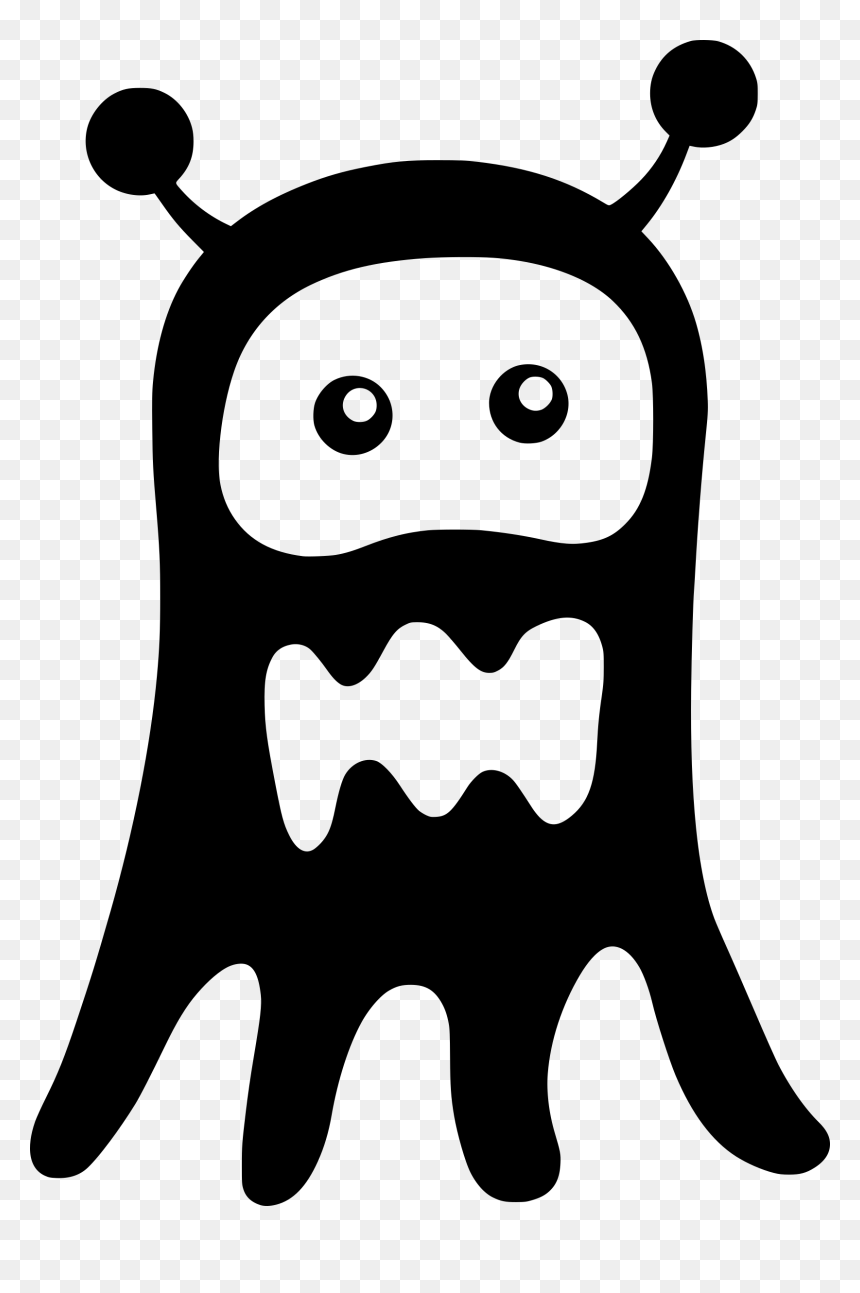 Ghost Clipart Monster - Black And White Monster Clip Art, HD Png Download - creature png
