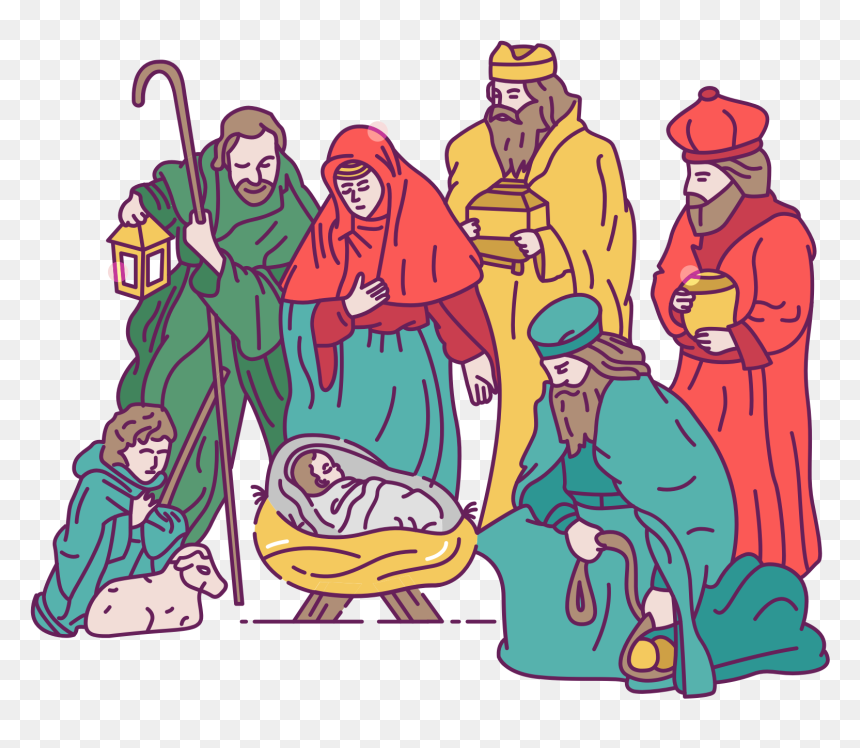 Nativity Scene Birth Of Jesus Clipart, HD Png Download - nativity scene png