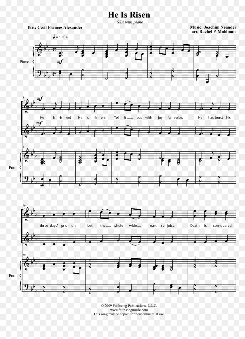 Sheet Music Picture - Gershwin Liza Sheet Music, HD Png Download - he is risen png