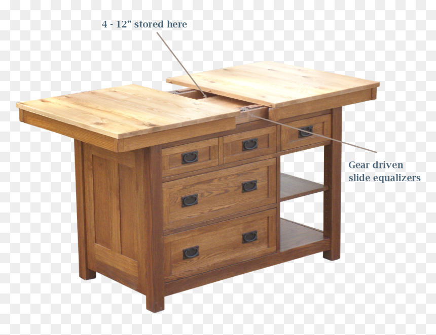 Mission Extendable Island Self Storing Leaves - Art Table, HD Png Download - kitchen counter png